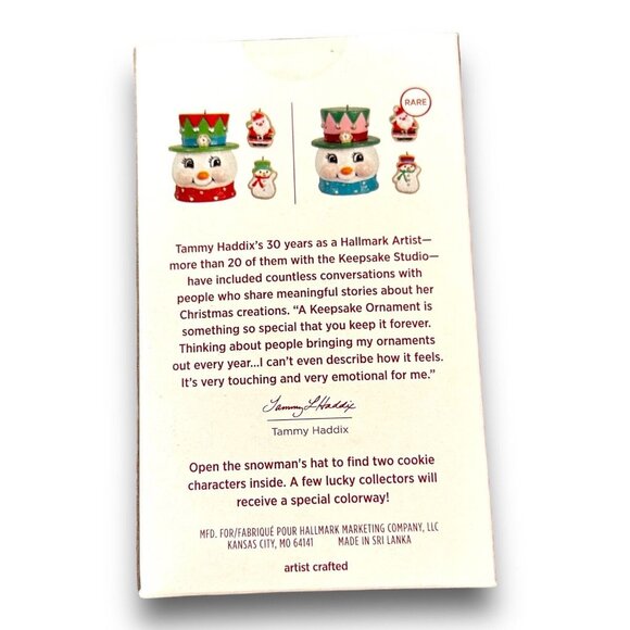 Hallmark Keepsake Cookie Jar Surprise Ornament Set With Santa & Snowman Miniatur - Picture 6 of 13